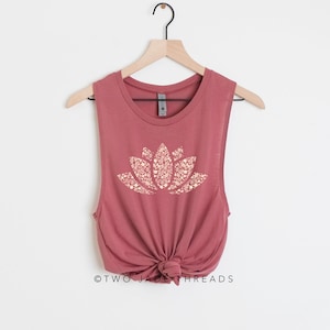 Lotus Yoga Tank, Mandala Yoga Tank, Cool Yoga Tank, Lotus Flower Yoga Tank, Lotus Muscle Tank, Yoga Gift, Yoga Instructor Shirt