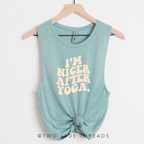 I'm Nicer After Yoga Tank Top Funny Yoga Tank Top Yoga Etsy