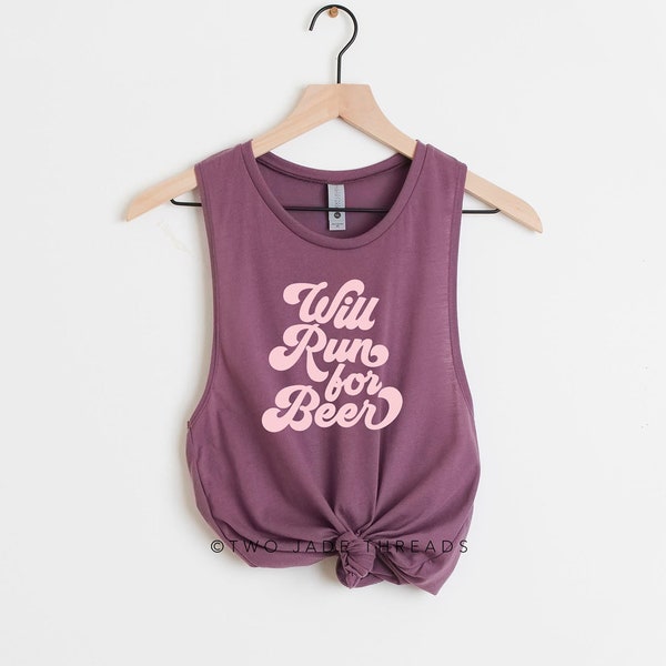 Will Run For Beer Tank Top, Funny Running Tank Top, Retro Running Tank Top, Running Muscle Tank, Soft Running Tank, Gift For Runner