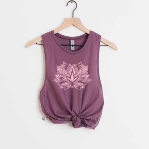 Lotus Yoga Tank, Mandala Yoga Tank, Cool Yoga Tank, Lotus Flower Yoga Tank, Lotus Muscle Tank, Yoga Gift, Yoga Instructor Shirt