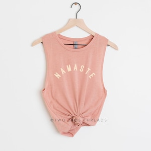 Namaste Tank Top, Namaste Yoga Tank Top, Namaste Work out Muscle Tank, Namaste Tank, Trendy Yoga Tank, Cute Yoga Tank, Simple Yoga Tank