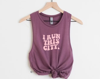 Marathon Running Tank, I Run This City Tank Top, Women's Running Tank Top, Ladies Running Muscle Shirt, Runner Gift, Marathon Training Tank