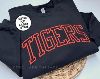 Custom Spirit Wear Puff Sweatshirt, Embossed Team Name Sweatshirt, Football Sweatshirt, School Mascot Shirt, Custom Puff Print Sweatshirt