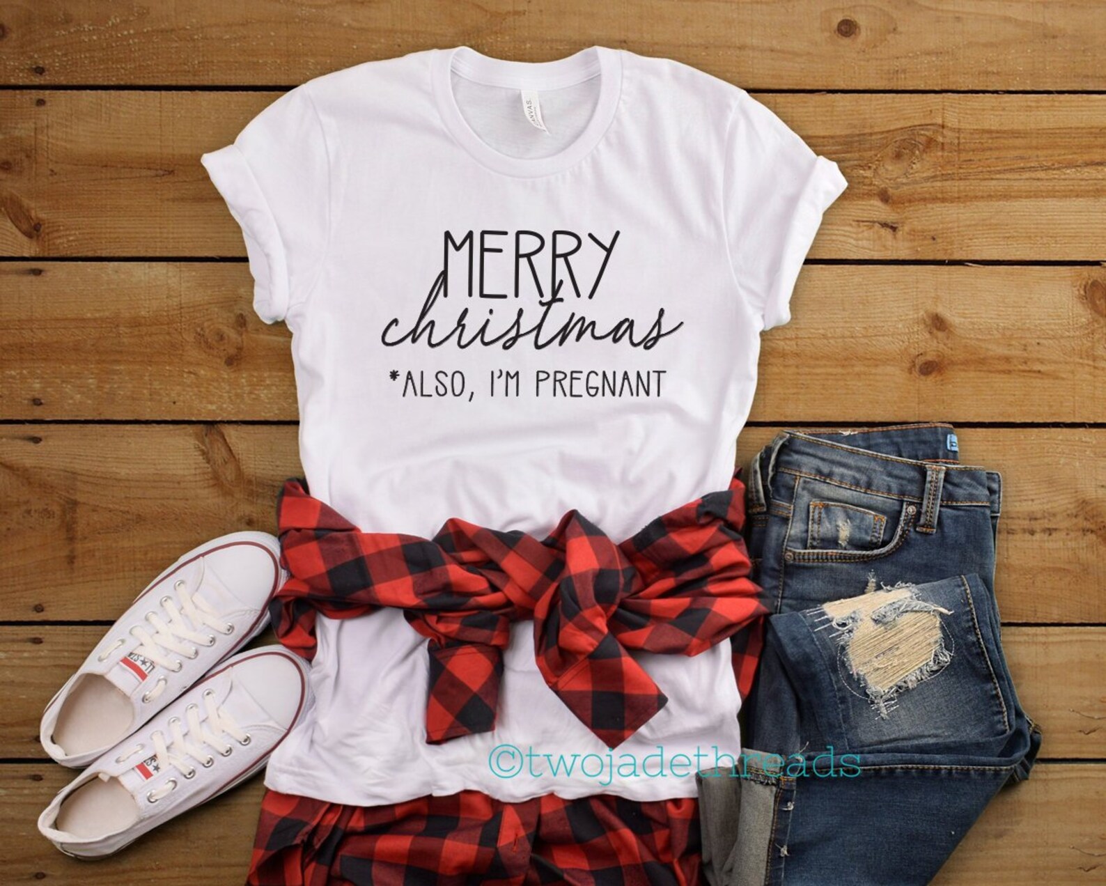 Merry christmas also I'm pregnant shirt christmas | Etsy