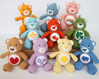かぎ針編みのケアベア：ミニチュアあみぐるみぬいぐるみ（7インチ