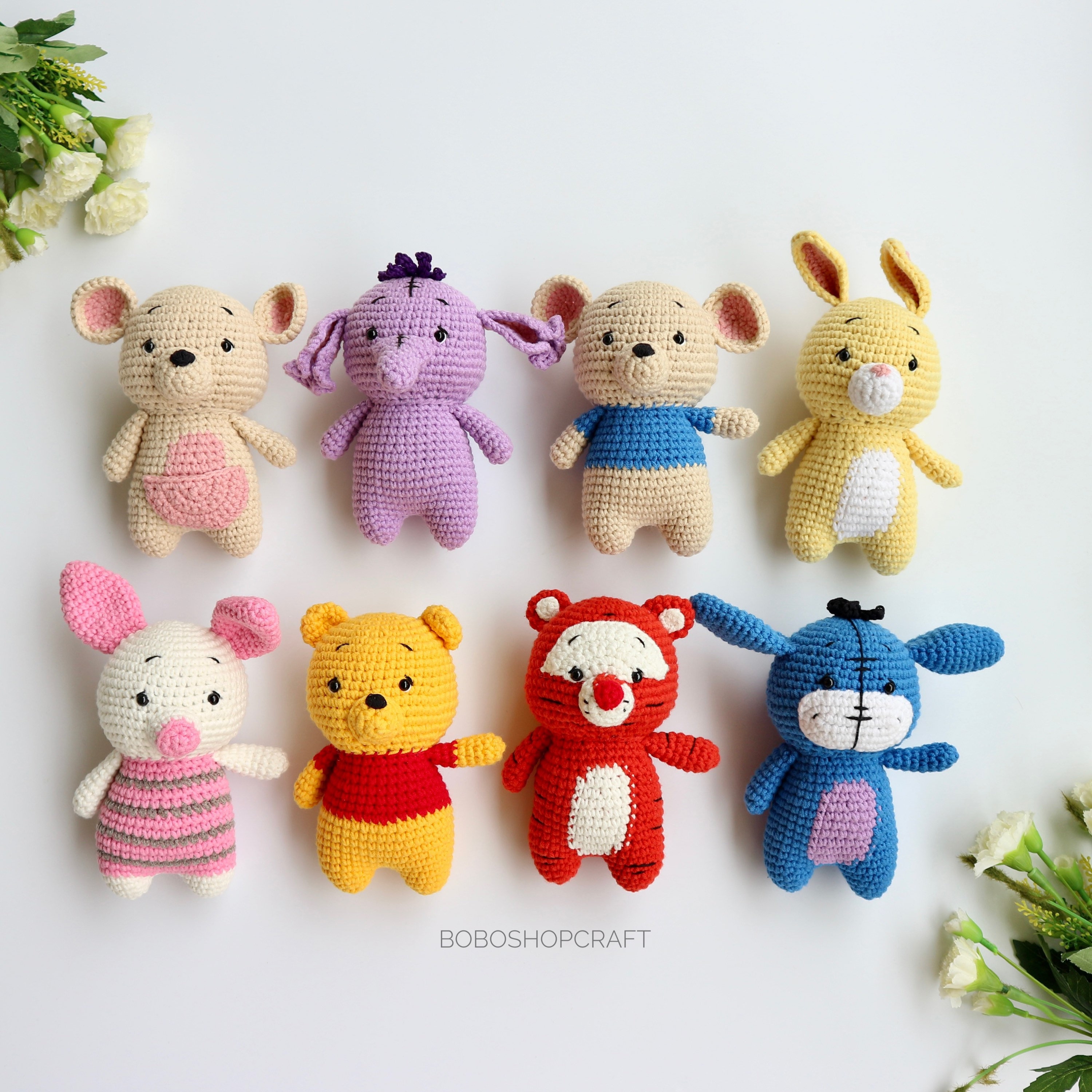 Crochet Pooh Bear Plushie Keychain 100% Cotton Blend Cute -  Denmark