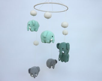 Elephant baby mobile, newborn nursery decor, 1st Birthday Gift Baby Mobile,Bring the Magic of the Woods to Your Baby's Nursery.