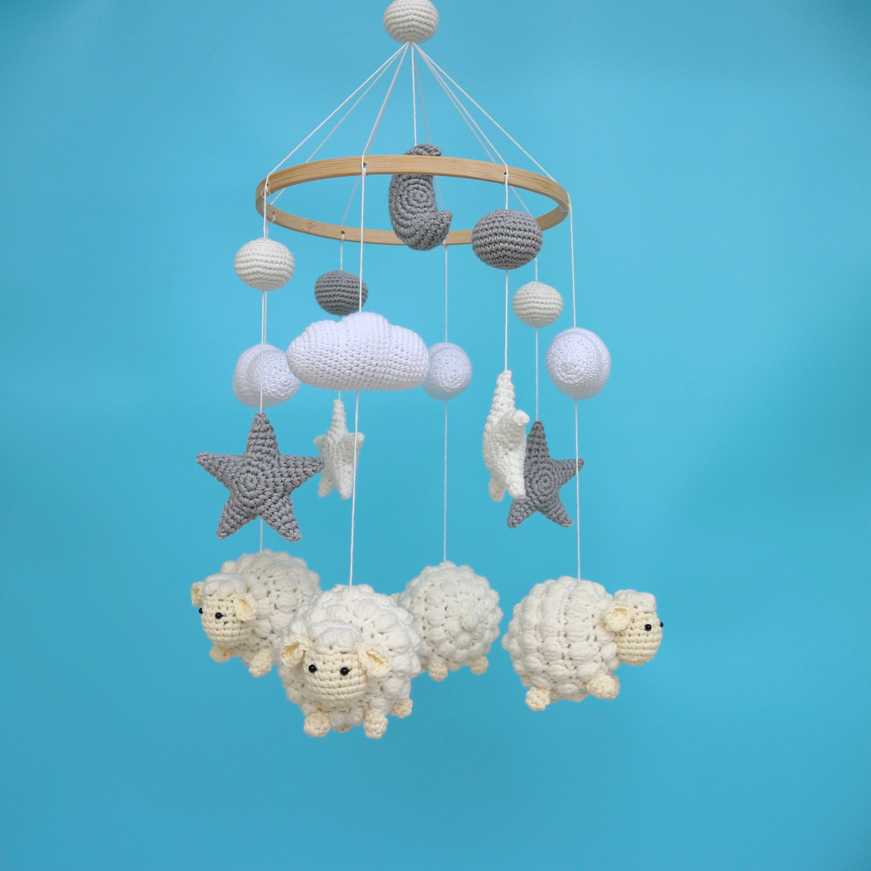 Crochet Sheep Mobile Baby Crib Nursery Crib Mobile mobile Etsy