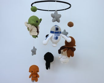 Crochet Mini Star war doll,Yoda,Robot, Darth Vador crochet, Star Wars Plush, Star Wars Figure Toy, Amigurumi Star Wars, Christmas gift