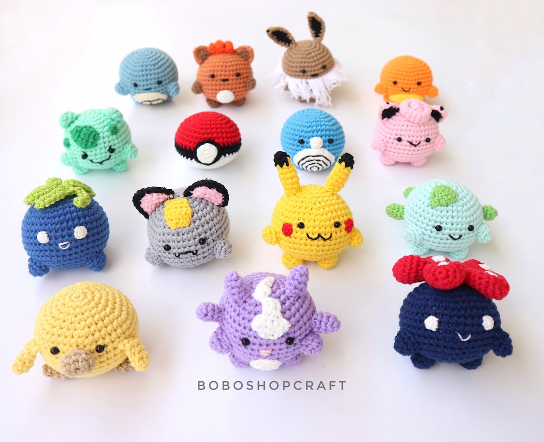 Mini Pokémon, Custom Pokemon Crochet Doll, Pokemon Handmade Doll, Pokémon  Amigurumi, Gift for Baby,gift for Pokemon Lover 