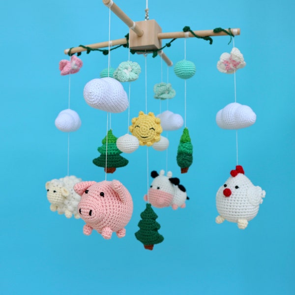 Baby Shower Gift,Baby Mobile Adorable sheep in Forest ,1st Birthday Gift Baby Mobile ,Bring the Magic of the Woods to Your Baby's Nursery