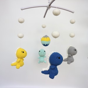 Mini Dinosaur mobile, gift for baby girl and boy, nursery mobile for new baby gift, expecting mom gift, Crib mobile baby shower gift.
