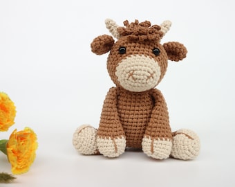 Amigurumi Highland Cow, crochet cow, crochet animals, stuffed toy, Toy For Kids, Baby Shower Gift, Cow Amigurumi Crochet.