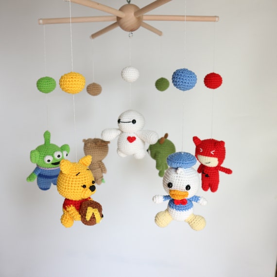 Mini Winnie the Pooh Mobile Baymax Mobile Crochet Nursery Mobile Heros Mobile crib Mobile Baby Shower Gift Christmas Gift Super Heros Etsy Canada