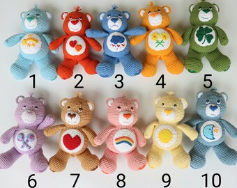 ケアベア　デイドリーム　あみぐるみ　ぬいぐるみ かぎ針編みのケアベア：ミニチュアあみぐるみぬいぐるみ（7インチ