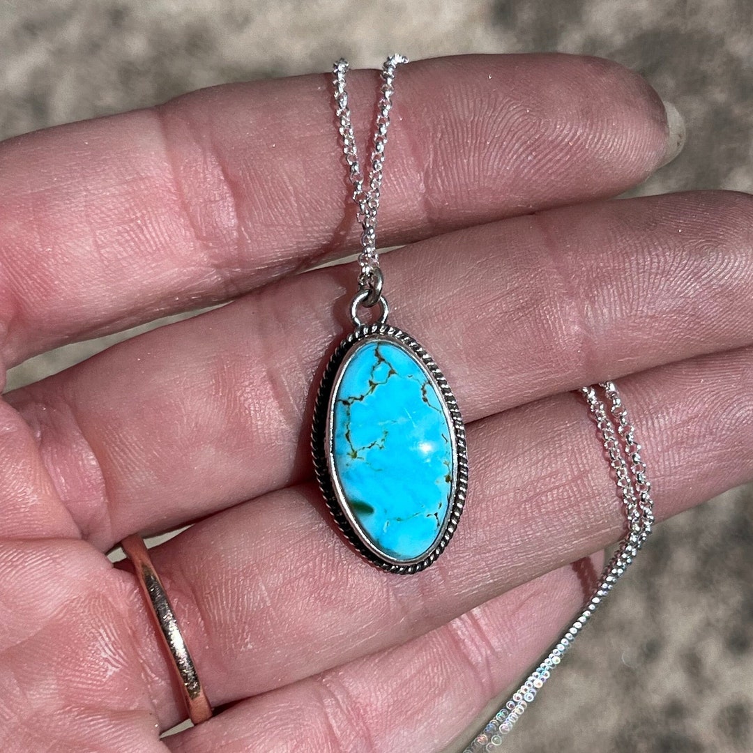 Sterling Silver Kingman Turquoise Necklace 4-6mm main image 0