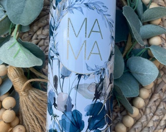 Floral Mama 20 oz Insulated Tumbler: Stainless Steel Straw