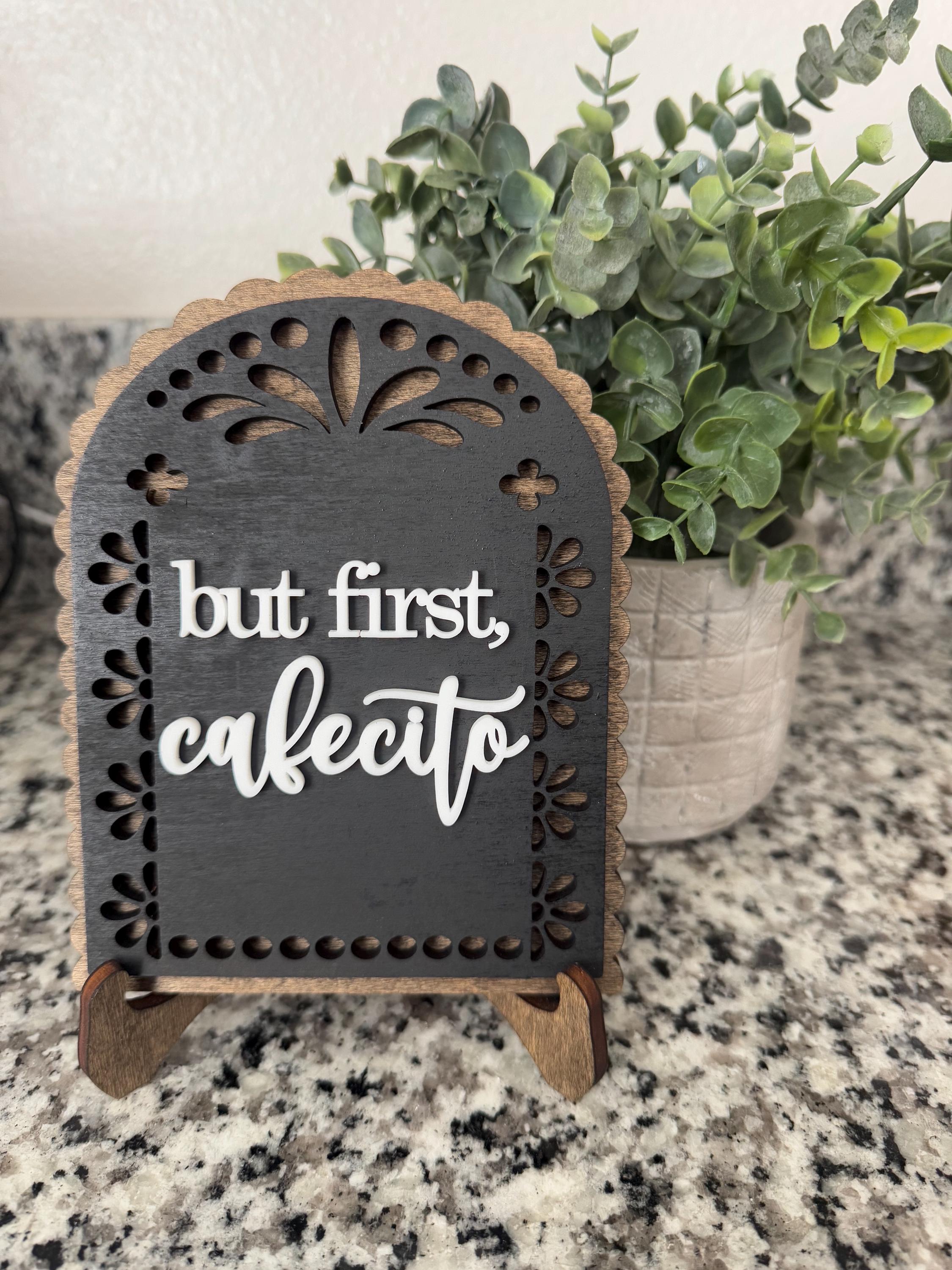 Cafecito wood sign