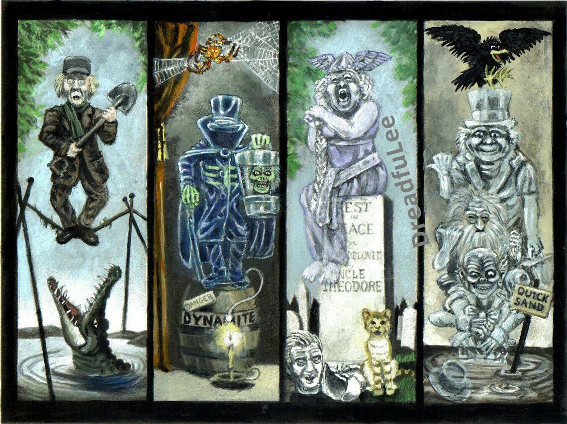 Stretching portraits inspired by Disney Haunted Mansion Happy | Etsy