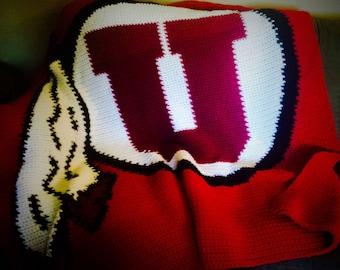 Universiteit van Utah Utes Drum and Feather Gehaakte Plaid