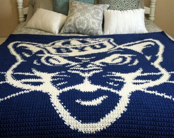 Haakpatroon: BYU Sailor Cougar Afghan (pdf direct downloaden)