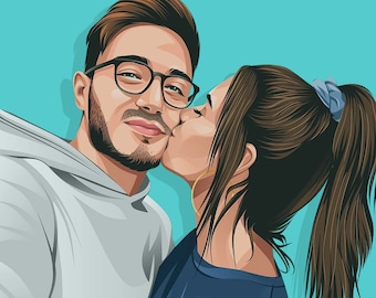 Custom Portrait, Couple Portrait, Cartoon Portrait, Family Portrait, Vector Portrait, Annversary Gift