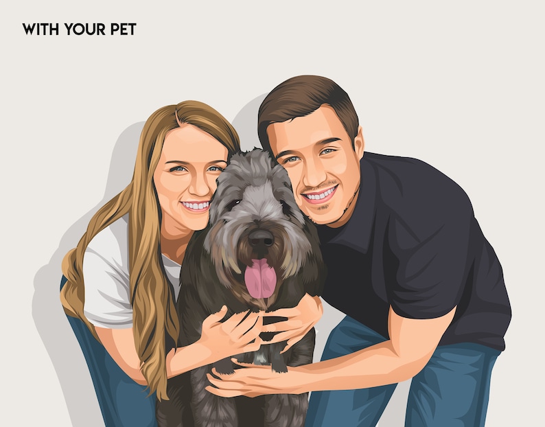 Custom Couple portrait for wedding gift or anniversary gift, Cartoon couple portrait in vector style and custom