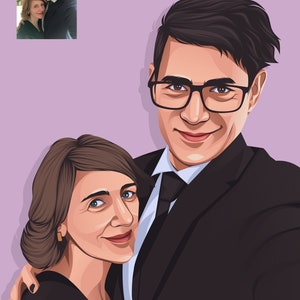 Custom Couple portrait for wedding gift or anniversary gift, Cartoon couple portrait in vector style and custom