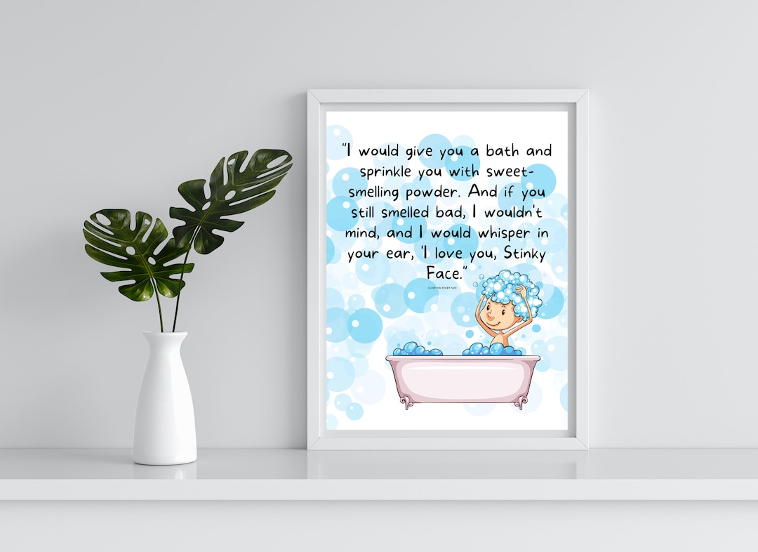 I Love You Stinky Face Digital Wall Art Print for Bathroom or Nursery ...
