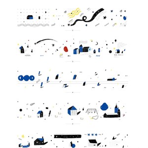 Voorbeeld - Dag/Nacht/Stad/Blauw/Huis/Star Clear PET-plakband van Nemosissy voor Journal Card Deco
