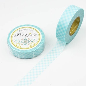 Esempio - Baby Blue Blue Marina Verde Verde Verde Rosa Check/Lace/Hydrangea nastro di mascheramento giapponese di Nichiban per Journal Diary Card Decoration