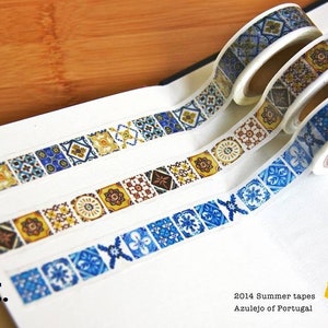 Exempel - Utgången Azulejo av Portugal/Azulejo av Dröm/Lilla Trädet/I Skogen/Universum Fantastisk Is-Washi-tejp av Hello Studio Reiko