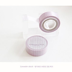 Sample - Blue/Green/Laverder/Yellow/Pink/Lime/Alomd Brown/Cotton Candy Checker washi masking tape By Boki image 3