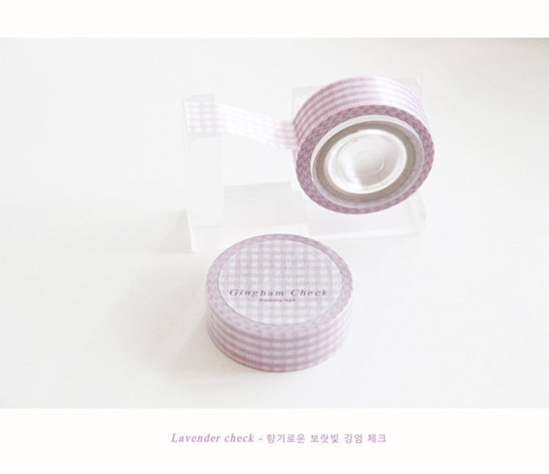 Sample - Blue/Green/Laverder/Yellow/Pink/Lime/Alomd Brown/Cotton Candy Checker washi masking tape By Boki image 3