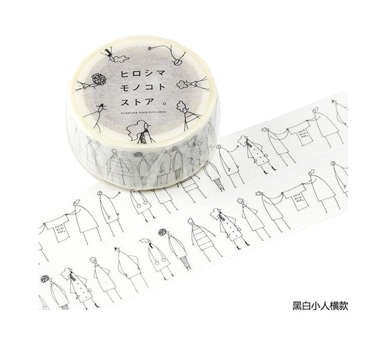 Sample Drawing CharacterCityIslandJapanese text washi masking tape by Monokoto Store for Journal Diary Card Decorationi