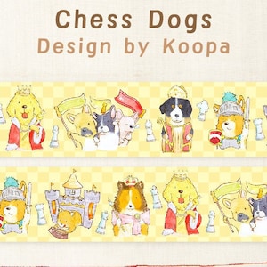 Sample - Colorful Cartoon Chess Dog/Cat/Summer/Sweets/Picnic/Blueberry/Mineral/String light/Ita washi masking tape by Ours Koopa/Hank