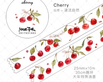 Échantillon - Cherry/Rosa Rubus/Blue Berry/Strawberry washi masking tape