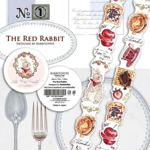 Voorbeeld - Rood Konijn / Groen Konijn / Portret / Bloemen / Berry / Bakkerij / Tuin / Rainbow washi masking tape door Rabbitoffee