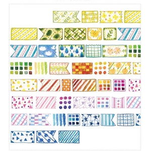 Amostra – Quatro estações coloridas/retalhos fofos/ferramentas artesanais/pêssego/azul/soda washi fita adesiva da MuChanSi para decoração de diário/cartão