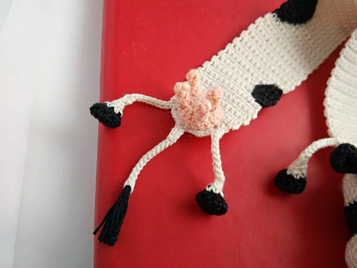 Crochet bookmark Bookmark Cow Funny Gifts Knitted Bookmark Etsy