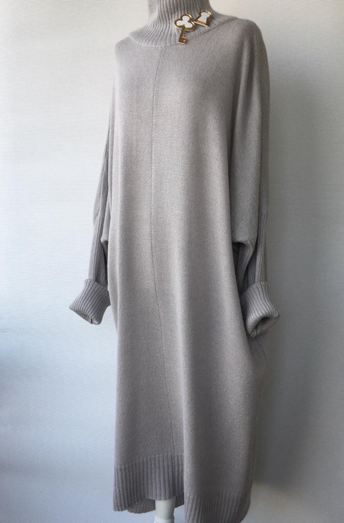 Oversized gray knitted minimalist cashmere sweater maxi dress | Etsy