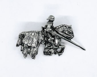 Knight Jousting pin badge