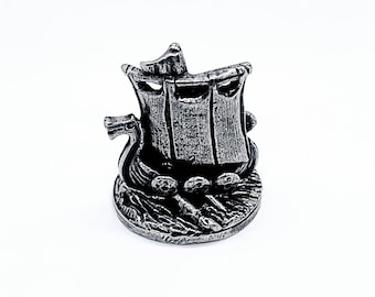 Viking Longboat - Pewter board game piece