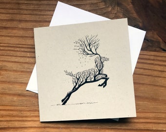 Reindeer Tree Greeting Card