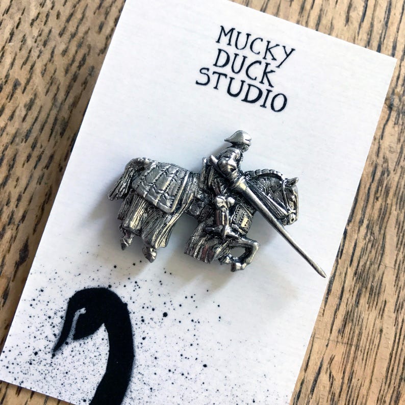 Knight Jousting Pewter Pin Gift for History Lover Horse Etsy