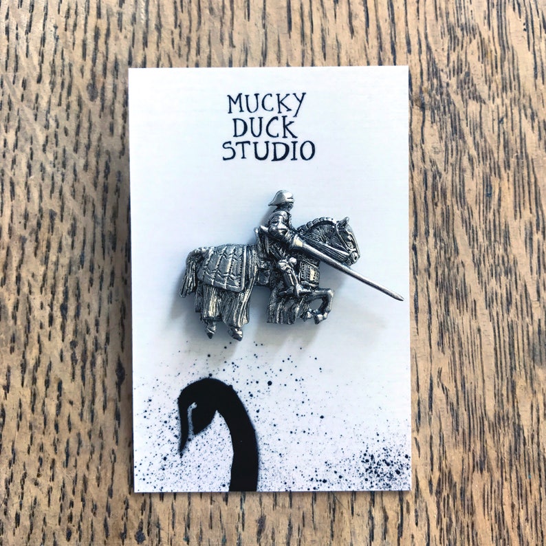 Knight Jousting Pewter Pin Gift for History Lover Horse Etsy