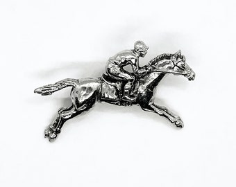 Jockey Horse Racing - Pewter Pin