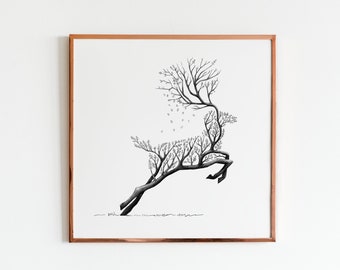 Reindeer Tree print