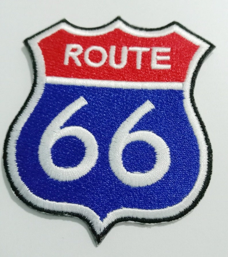 Retro Route 66 Embroidered Iron on Patch. | Etsy