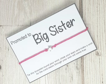 Sister, Wish Bracelet, Wish String, Star Charm, Sister Since 2020, Promoted To Big Sister, Sister Wish Bracelet, Sister Gift, Sister Wish